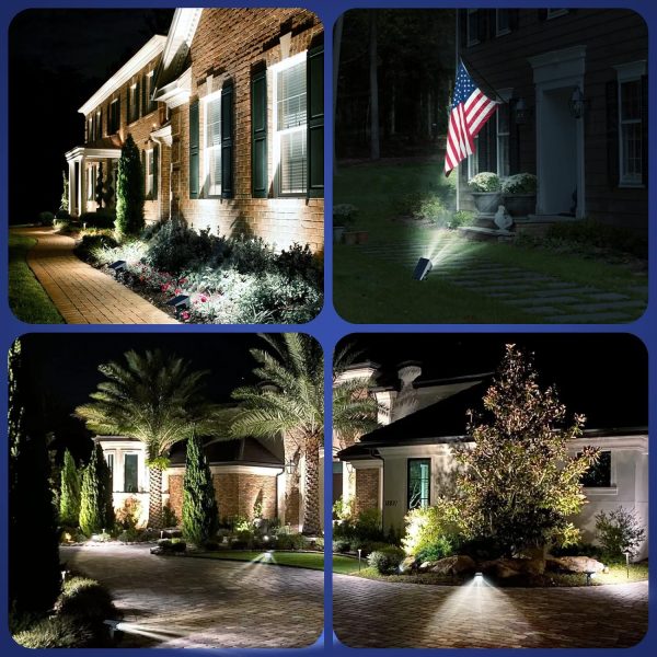 EIUIO Solar Outdoor Lights, 3 Lighting Modes Solar Spot Lights Outdoor with Auto On/Off, IP65 Waterproof Landscape Lighting for Garden Yard Pathway, 2 Pack(Cool White) - Image 6