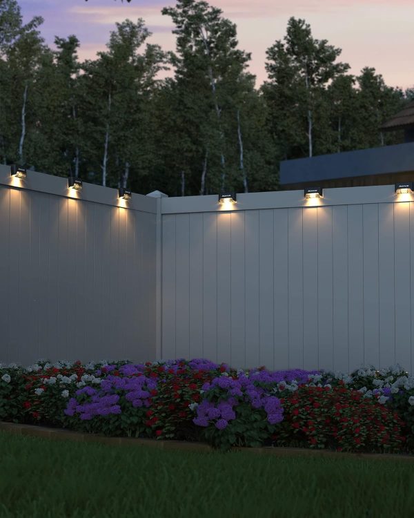 JACKYLED 16 Pack, Step Lights Waterproof LED Solar Power Outdoor Fence Light for Deck Stair Railing, Outside Lighting for Wall Garden Backyard Patio Balcony Decor - Image 6