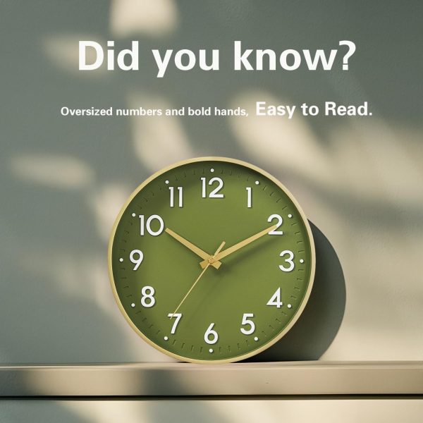 Modern Silent Wall Clock 8 Inch, Battery Operated Non-Ticking Analog Clock with Minimalist Design for Kitchen, Bedroom, Office, Home(Gold) - Image 4