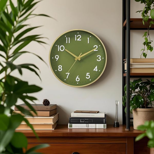 Modern Silent Wall Clock 8 Inch, Battery Operated Non-Ticking Analog Clock with Minimalist Design for Kitchen, Bedroom, Office, Home(Gold) - Image 7